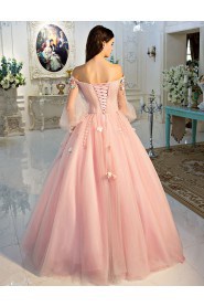 Ball Gown Off-the-shoulder Prom / Formal Evening / Quinceanera / Sweet 18 Dress with Beading