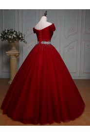 Ball Gown Off-the-shoulder Tulle Prom / Formal Evening Dress with Crystal