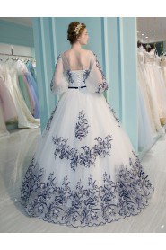 Ball Gown Scoop Lace Prom / Formal Evening Dress with Embroidery