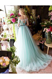 A-line Off-the-shoulder Tulle Prom / Formal Evening Dress with Pearl