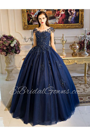 Ball Gown Scoop Prom / Formal Evening Dress with Beading