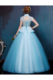 Ball Gown High Neck Prom / Formal Evening Dress with Crystal