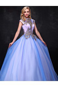 Ball Gown High Neck Prom / Formal Evening / Quinceanera / Sweet 18 Dress with Crystal