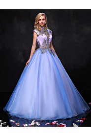 Ball Gown High Neck Prom / Formal Evening / Quinceanera / Sweet 18 Dress with Crystal