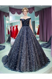 Ball Gown Off-the-shoulder Tulle Prom / Formal Evening Dress with Sequins