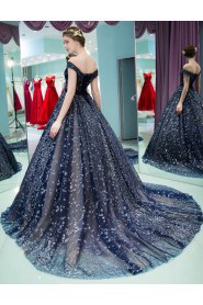 Ball Gown Off-the-shoulder Tulle Prom / Formal Evening Dress with Sequins