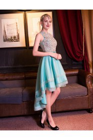 A-line Jewel Cocktail Party Dress with Beading