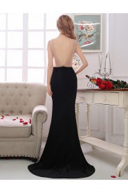 Sheath / Column V-neck Prom / Formal Evening Dress with Beading