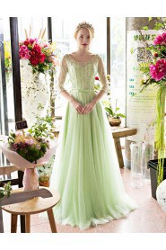 A-line Scoop Prom / Formal Evening Dress with Beading