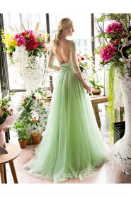 A-line Scoop Prom / Formal Evening Dress with Beading