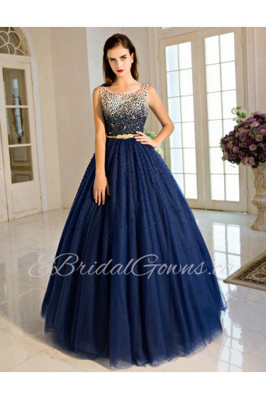 Ball Gown Scoop Prom / Formal Evening Dress with Beading