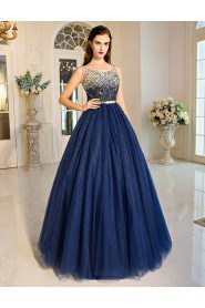 Ball Gown Scoop Prom / Formal Evening Dress with Beading