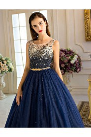 Ball Gown Scoop Prom / Formal Evening Dress with Beading