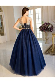 Ball Gown Scoop Prom / Formal Evening Dress with Beading