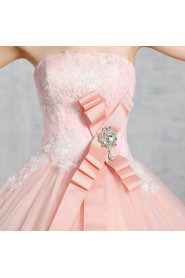 Ball Gown Strapless Prom / Formal Evening / Quinceanera / Sweet 18 Dress with Flower(s)