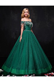 A-line Off-the-shoulder Prom / Formal Evening Dress with Beading