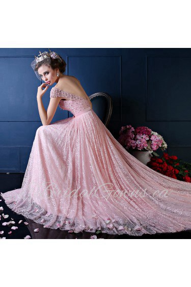 A-line Scoop Prom / Formal Evening Dress with Beading