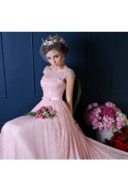 A-line Scoop Prom / Formal Evening Dress with Beading