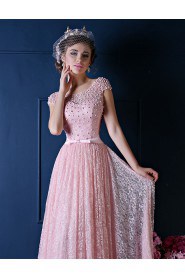 A-line Scoop Prom / Formal Evening Dress with Beading