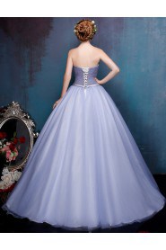 Ball Gown Strapless Tulle Prom / Formal Evening / Quinceanera / Sweet 18 Dress with Flower(s)