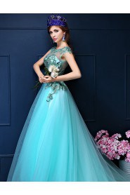 A-line Scoop Prom / Formal Evening Dress with Crystal