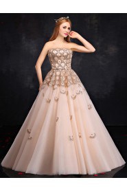 A-line Strapless Prom / Formal Evening Dress with Crystal