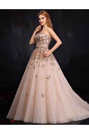 A-line Strapless Prom / Formal Evening Dress with Crystal