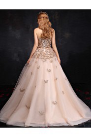 A-line Strapless Prom / Formal Evening Dress with Crystal