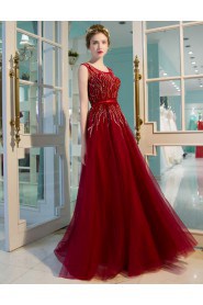 A-line Scoop Prom / Formal Evening Dress with Beading