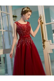 A-line Scoop Prom / Formal Evening Dress with Beading