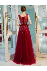 A-line Scoop Prom / Formal Evening Dress with Beading