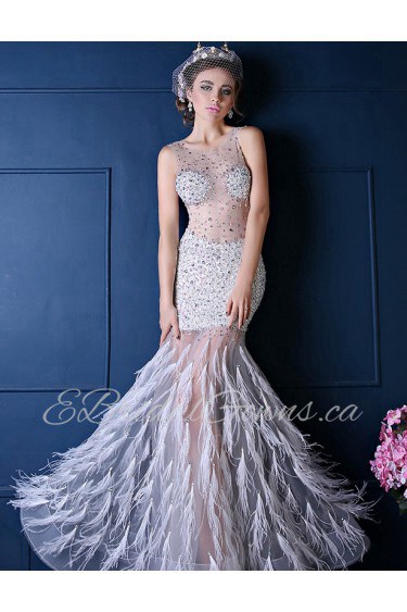 Trumpet / Mermaid Scoop Prom / Formal Evening Dress with Crystal