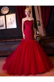 Trumpet / Mermaid Strapless Prom / Formal Evening Dress with Beading