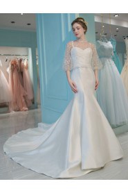 Trumpet / Mermaid Sweetheart Satin Wedding Dress with Flower(s)