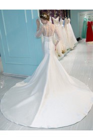 Trumpet / Mermaid Sweetheart Satin Wedding Dress with Flower(s)