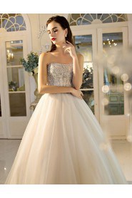 Ball Gown Strapless Tulle Prom / Formal Evening Dress with Sequins