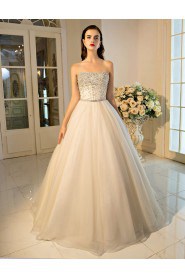 Ball Gown Strapless Tulle Prom / Formal Evening Dress with Sequins