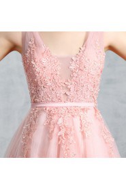 A-line Scoop Prom / Formal Evening Dress with Beading