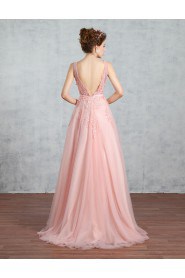 A-line Scoop Prom / Formal Evening Dress with Beading