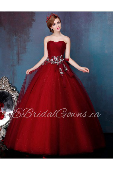 Ball Gown Strapless Tulle Prom / Formal Evening Dress with Pearl