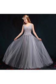 A-line V-neck Prom / Formal Evening Dress with Beading