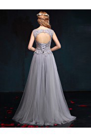 A-line V-neck Prom / Formal Evening Dress with Beading