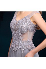 A-line V-neck Prom / Formal Evening Dress with Beading