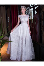 A-line Scoop Wedding Dress with Beading