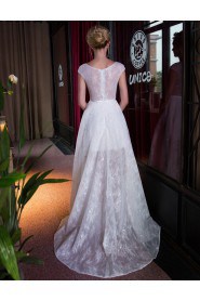 A-line Scoop Wedding Dress with Beading