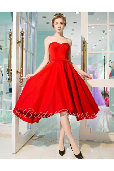 A-line Strapless Cocktail Party Dress