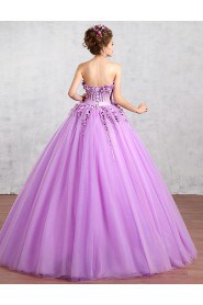 Ball Gown Strapless Organza Prom / Formal Evening / Quinceanera / Sweet 18 Dress with Flower(s)