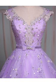 Ball Gown V-neck Prom / Formal Evening Dress with Beading