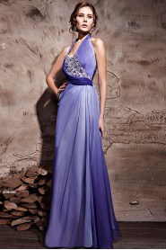 Halter Floor-length Sleeveless Chiffon Formal Prom / Evening Dress