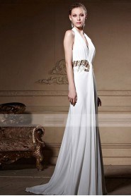 Halter Floor-length Sleeveless Chiffon Formal Prom / Evening Dress